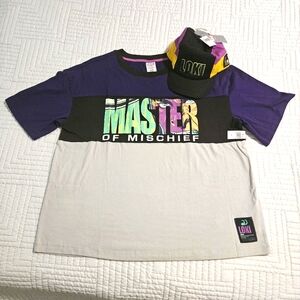 Disney Marvel Loki Master Of Mischief NWT Shirt And Hat Set Sz L